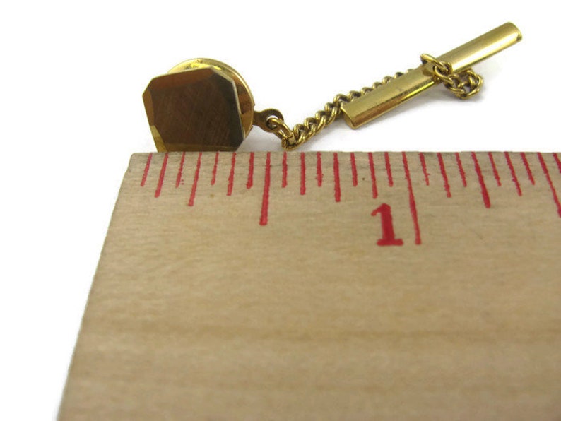 Vintage Tie Tack Tie Pin Brush Texture Gold Tone