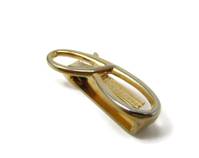 Initial Tie Bar Tie Clip Vintage Letter G Nice Design Gold Tone