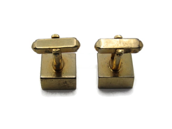 Horizontal Lines Square Block Cuff Links Men's Je… - image 3