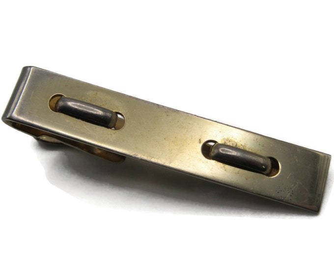 Vintage Tie Clip Tie Bar Gold Tone Modern Weave Great Design Men's Jewelry