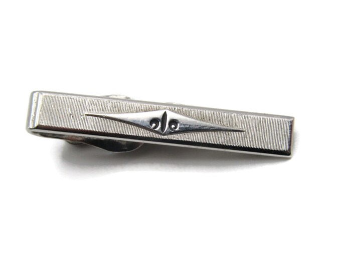 Geometric Diamond & Textured Design Retro Industrial Style Silver Tone Tie Clip Tie Bar Men's Jewelry