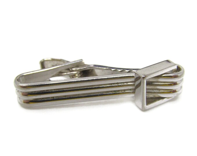 Stylized Belt Buckle Design Tie Clip Tie Bar: Vintage Silver Tone - Stand Out from the Crowd with Class