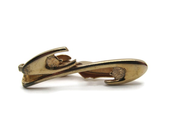 Pince à Cravate Vintage Homme Finition Ton Or Doré Bijou Occasion Bon état