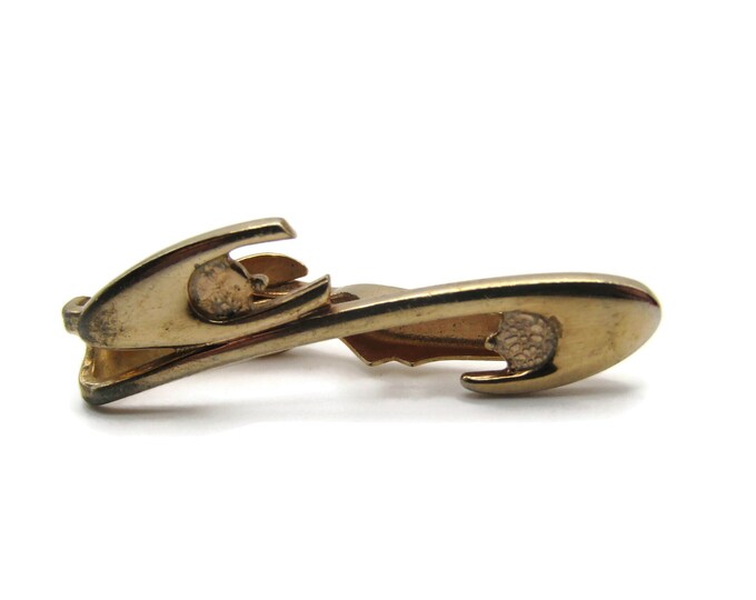 Swirl Shape Gold Tone Vintage Retro Tie Bar Tie Clip Men's Jewelry