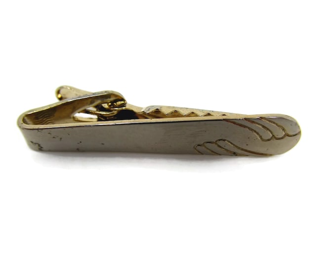 Vintage Tie Clip Tie Bar: Swirl Design Ends