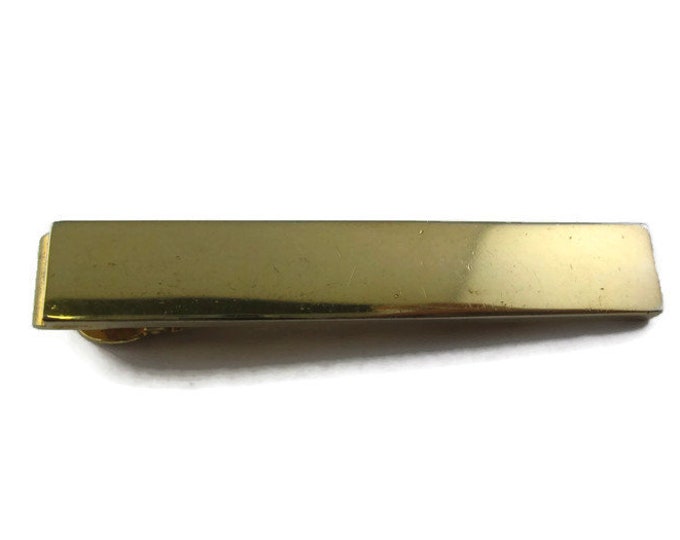 Vintage Tie Bar Clip: Sleek Classic Heavy Feel Gold Tone