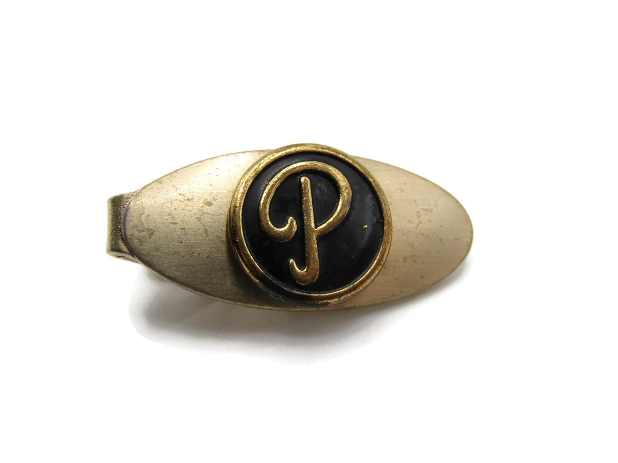 Men's Vintage Gold Oval Tie Clip