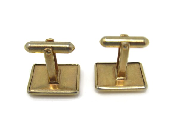 Vintage Gold Tone Rectangle Cufflinks for Men - image 5
