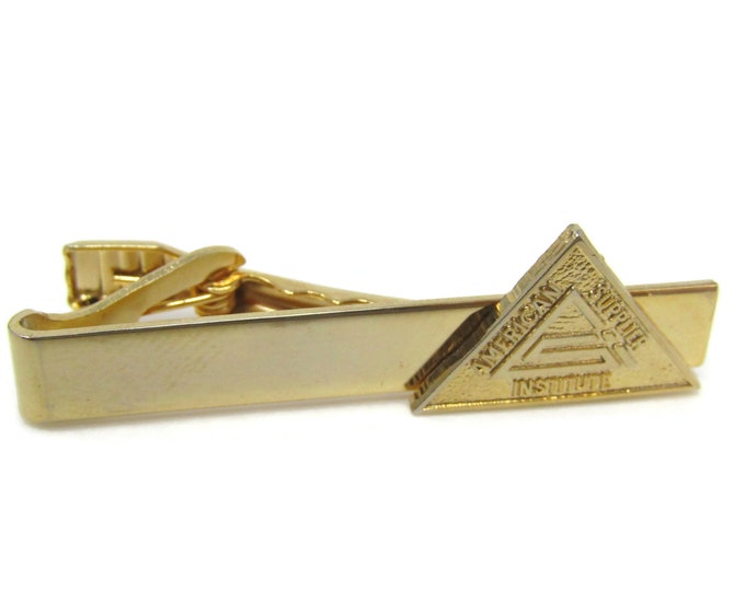 American Supplier Institute Tie Bar Clip Vintage Gold Tone Stand Out w/ Style Fit In with Class