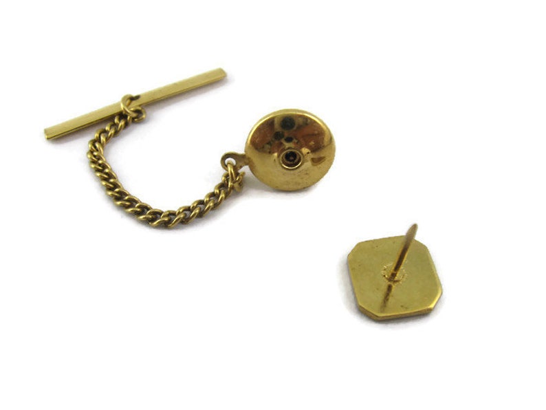 Vintage Tie Tack Tie Pin Brush Texture Gold Tone