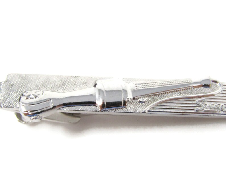 Socket Wrench Snap On Tools Vintage Tie Bar Clip Silver Tone Stand Out w Style Fit In with Class