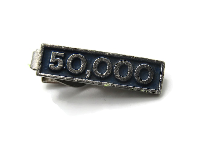50,000 Money Dollars Blue Background Silver Tone Tie Clip Tie Bar Men's Jewelry