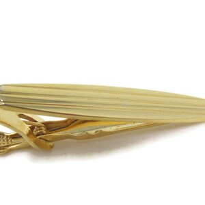 Rounded Border Horizontal Grooves Tie Clip Bar Gold Tone Vintage Men&#39;s Jewelry Nice Design