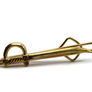 Gold Tone Sword Modernist Industrial Costume Tie Clip Tie Bar Men&#39;s Jewelry