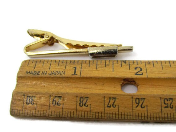 Rectangle Accent Tie Clip Vintage Tie Bar: Gold T… - image 4