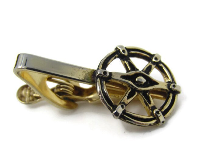 Wheel Eye Design Tie Clip Vintage Tie Bar: Gold Tone Nice Quality
