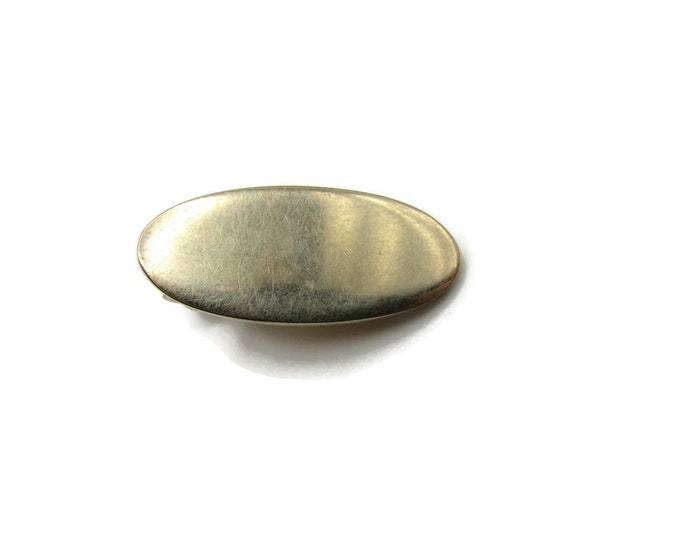 Smooth Finish Oval Share Gold Tone Industrail Modernist Design Tie Bar Tie Clip Men's Jewelry