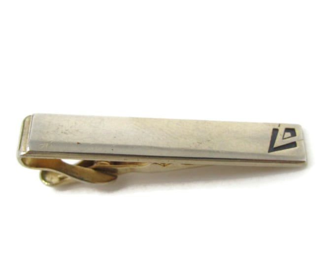 Interesting Arrow Wedge Corner Tie Bar Clip Gold Tone Vintage Men's Jewelry Nice Design