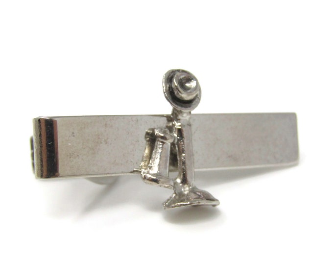 Old Fashion Telephone Tie Clip Tie Bar: Vintage Silver Tone - Stand Out from the Crowd with Class