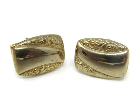 Scrolling Stems Rectangles Cufflinks for Men's Vi… - image 3