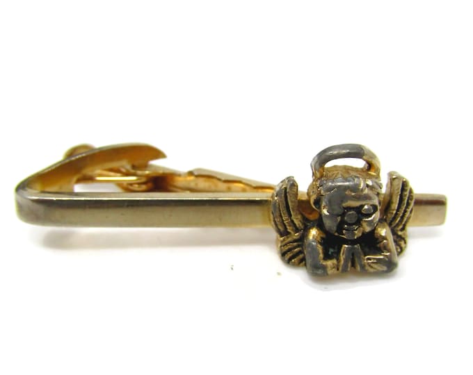 Praying Angel Tie Clip Men's Vintage Tie Bar (Some obvious surface wear)