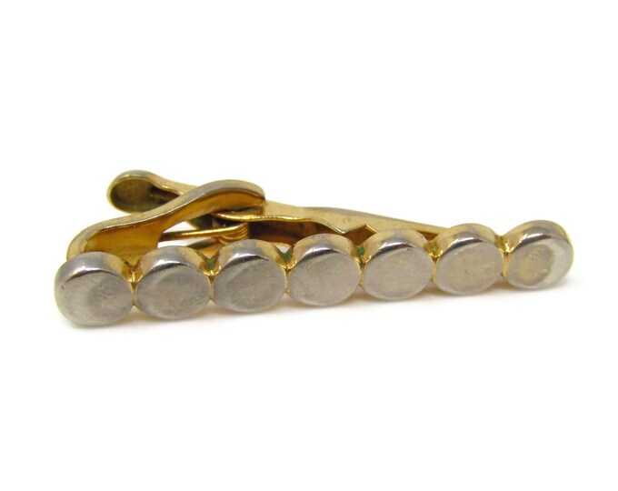 Circle Chain Tie Clip Men's Vintage Tie Bar Gold Tone Nice Quality