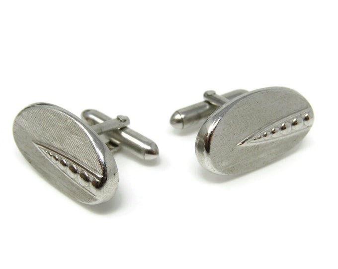 Modernist Dots Cufflinks Silver Tone Vintage Men's Jewelry Beautiful Design