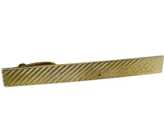 Cool Tie Clip Vintage Tie Bar Diagonal Grooves Gift for Dad Son Husband Boyfriend