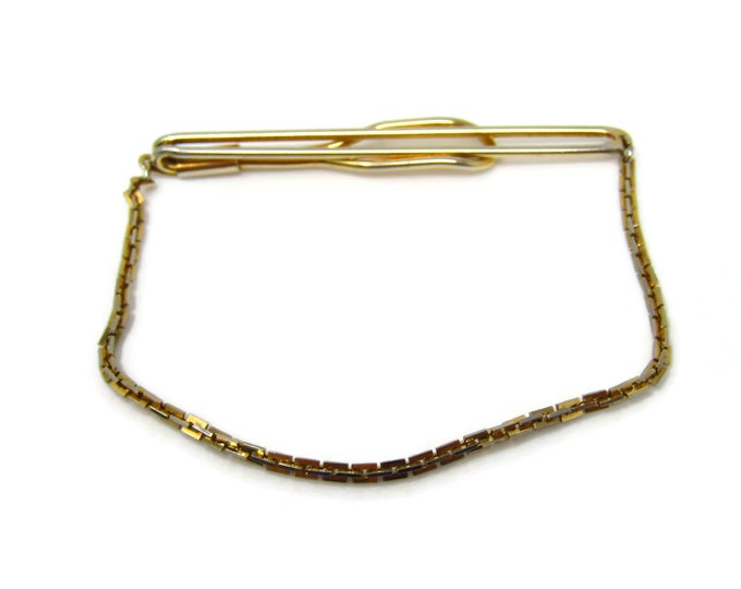 Chain Tie Clip Tie Bar: Vintage Gold Tone - Stand Out from the Crowd with Class