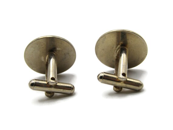 Square Patterned Circle Cuff Links Men's Jewelry … - image 2