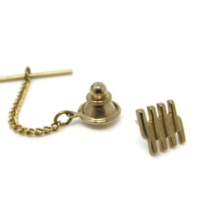 Modernist Grill Design Tie Tack Pin Vintage Men&#39;s Jewelry Nice Design