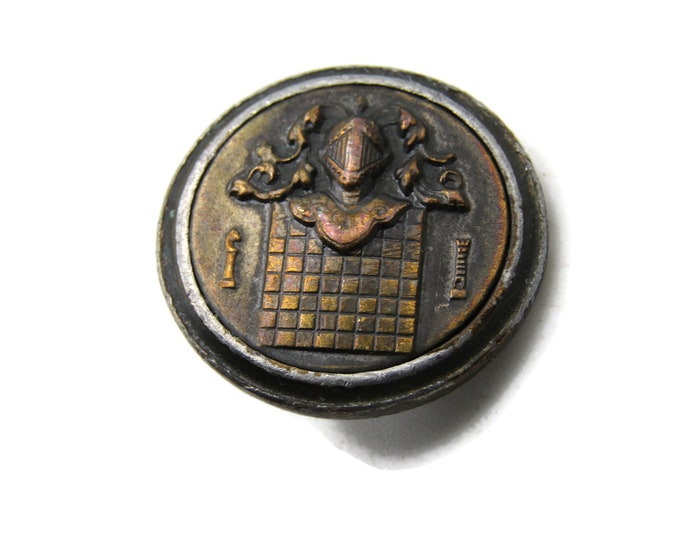 Round Armor Crest Tie Clip Tie Bar Men's Jewelry Gold Tone