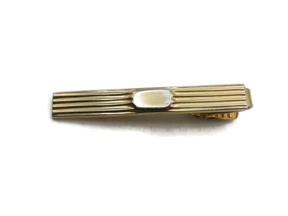 Vintage Red Patterned Tie with Gold Tone Tie Clip - image 3
