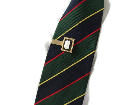 Green And Blue Diagonal Stripe Tie With White And… - image 2