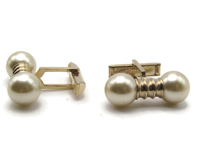 White Stone And Textured Bar Cuff Links Men's Jewelry Gold Tone