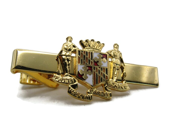 Fatti Naschii Parole Fenne Crest Tie Clip Tie Bar Men's Jewelry Gold Tone