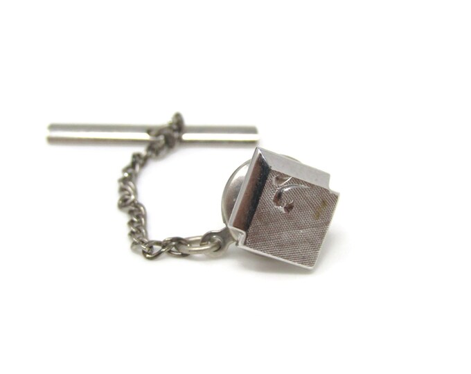 Overlapping Squares Tie Tack Tie Pin Silver Tone Vintage Men's Jewelry Nice Design