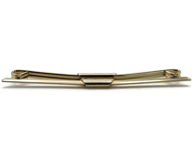 Modernist Tie Clip Tie Bar Men's Jewelry Gold Tone