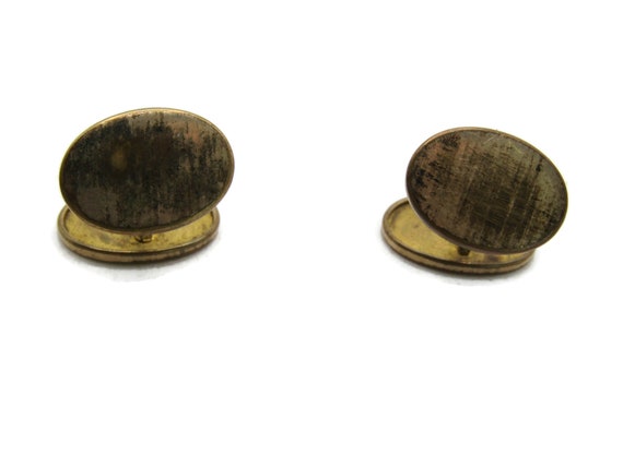 D Letter Initial Monogram Cuff Link Set Gold Tone… - image 3