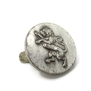 Lion Rampart Heraldic Tie Clip Tie Bar: Vintage Silver Tone - Stand Out from the Crowd with Class
