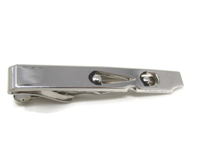 Modernist Shapes Open Tie Clip Tie Bar: Vintage Silver Tone - Stand Out from the Crowd with Class