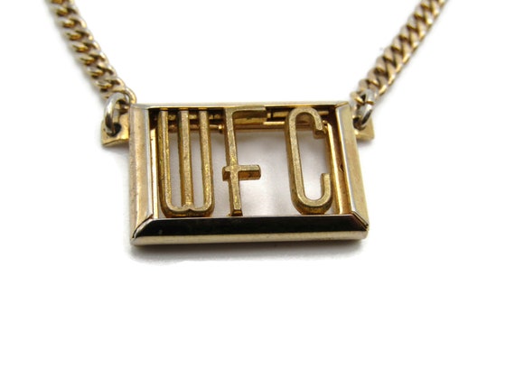 WFC Initials Letters Monogram Open Body Gold Tone… - image 2