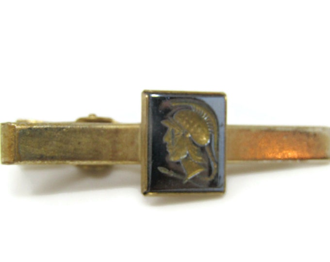 Warrior Tie Clip Bar Gold Tone Vintage Men's Jewelry Nice Design