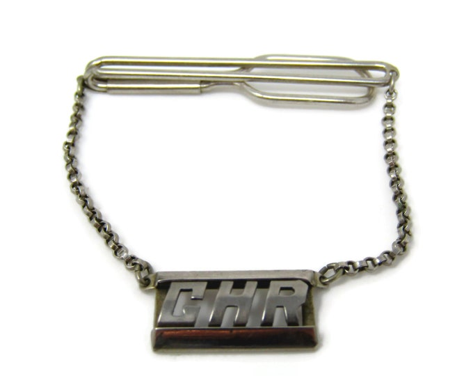 GHR Initials Letters Tie Clip Men's Vintage Tie Bar Beautiful Design