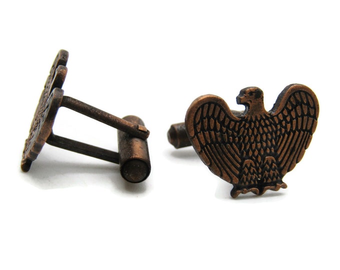 Eagle Cuff Links Men's Jewelry Black & Gold Tone