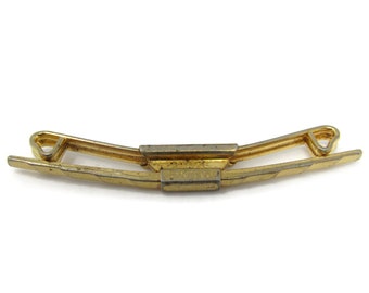 Step Design Tie Collar Bar Clip: Vintage Gold Tone - Stand Out from the Crowd with Class