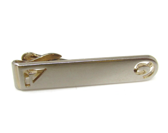 Open Shapes Modernist Tie Clip Tie Bar: Vintage Gold Tone - Stand Out from the Crowd with Class