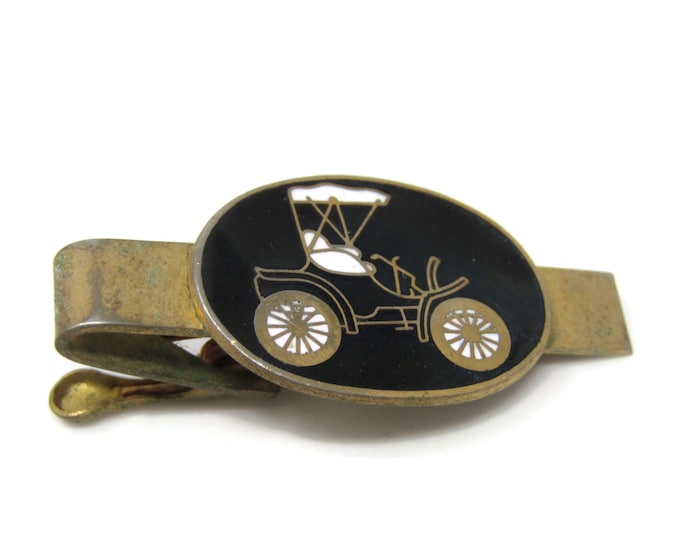 Antique Car Tie Clip Tie Bar: Vintage Gold Tone - Stand Out from the Crowd with Class