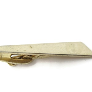 J Letter Initial Art Deco Wedge Tie Clip Bar Gold Tone Vintage Men&#39;s Jewelry Nice Design