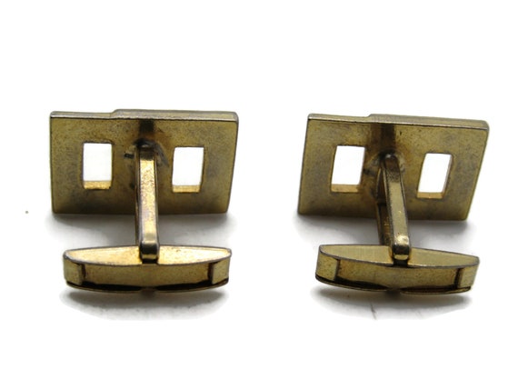 Interlocking Squares Cuff Links Men's Jewelry Gol… - image 2